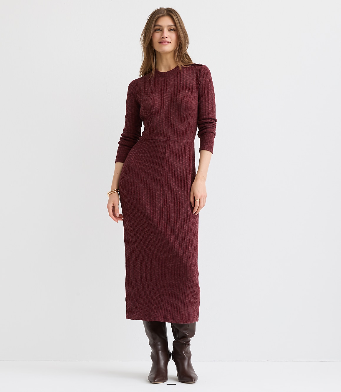 a line dress midi Fitted Waist midi A-line dress – shopaleena