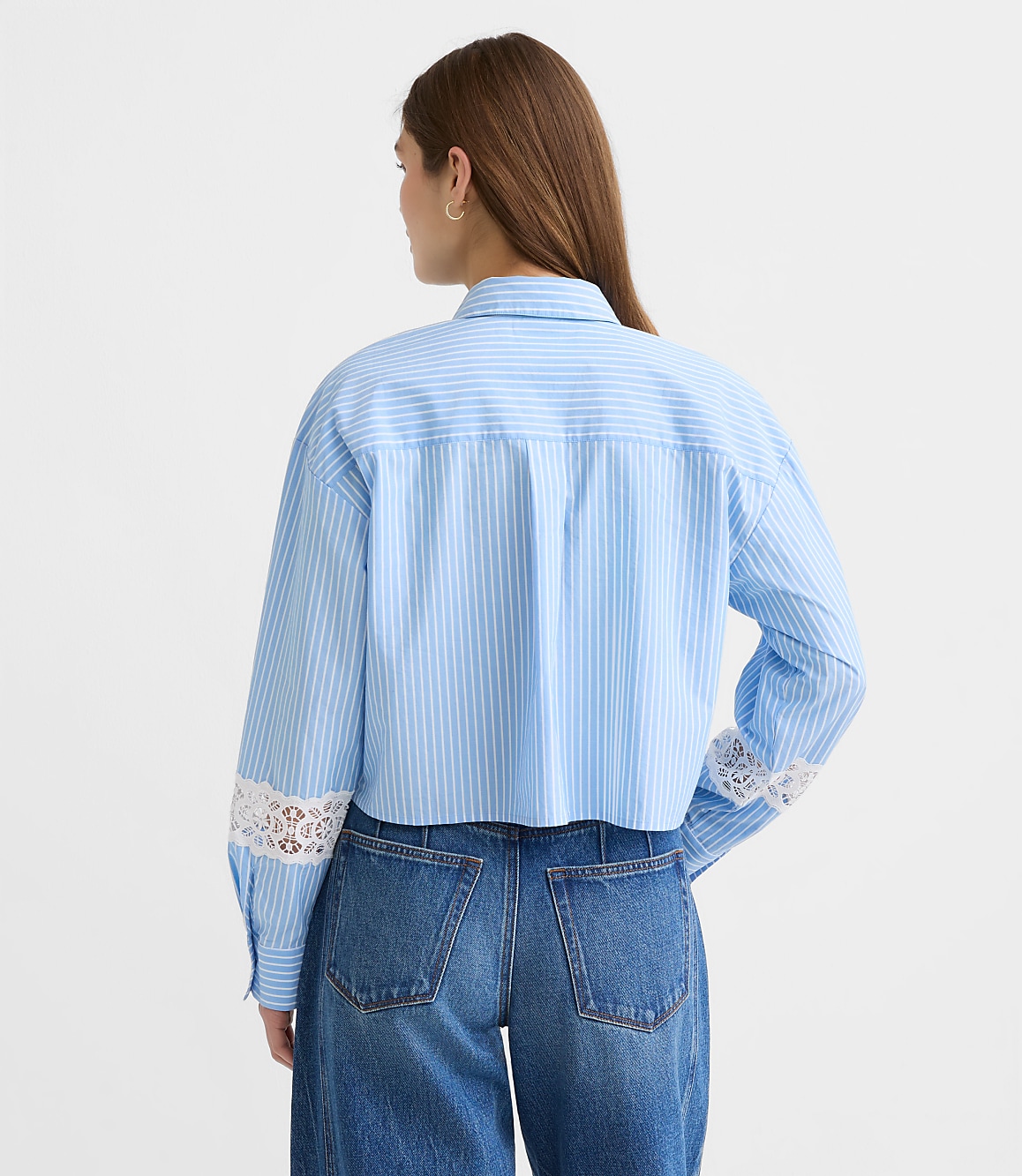 Striped Poplin Everyday Abbreviated Shirt