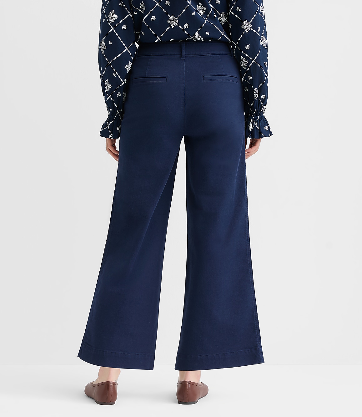 Curvy Palmer Wide Leg Crop Pants in Twill