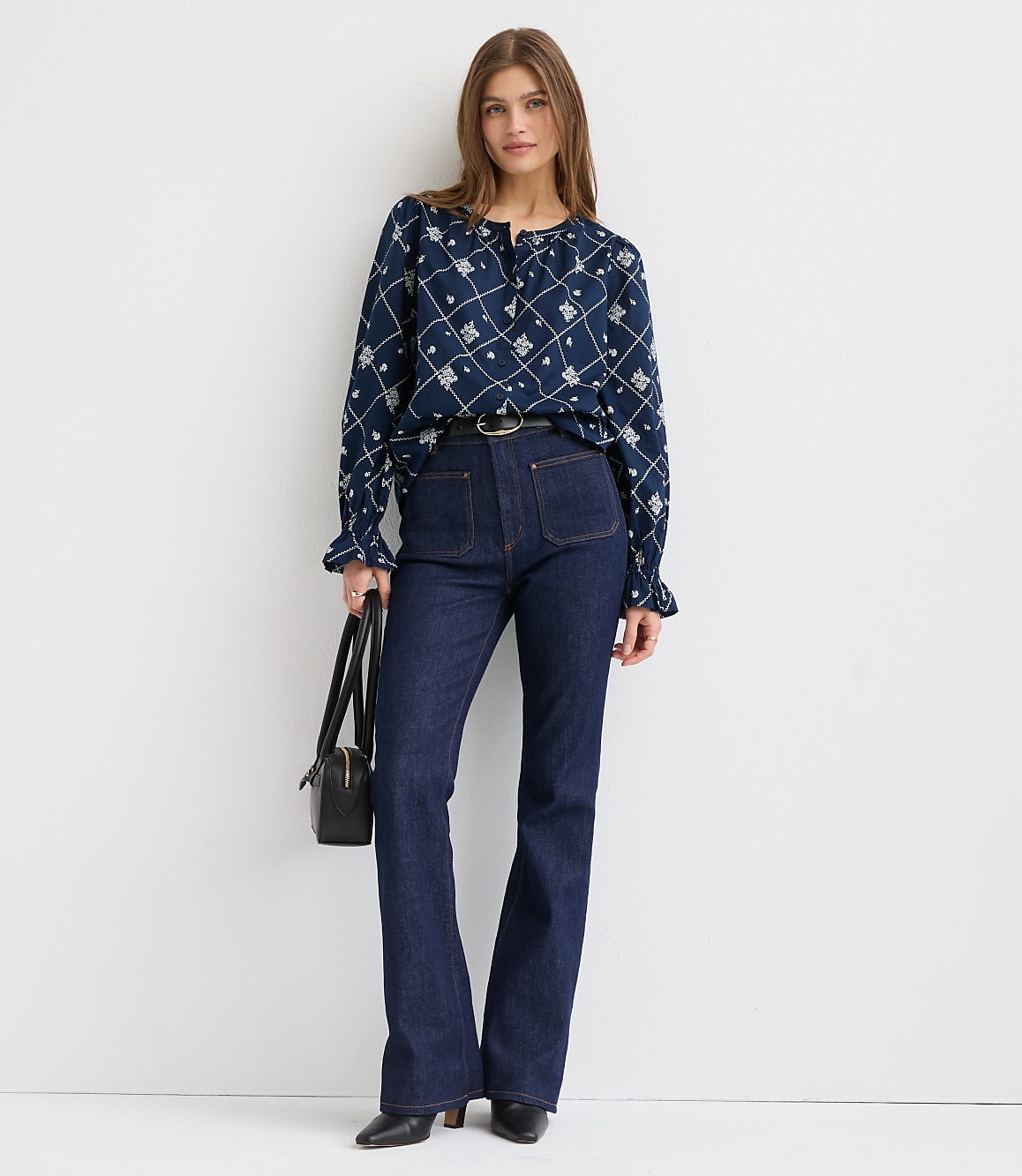 Bouquet Ruffle Cuff Blouse