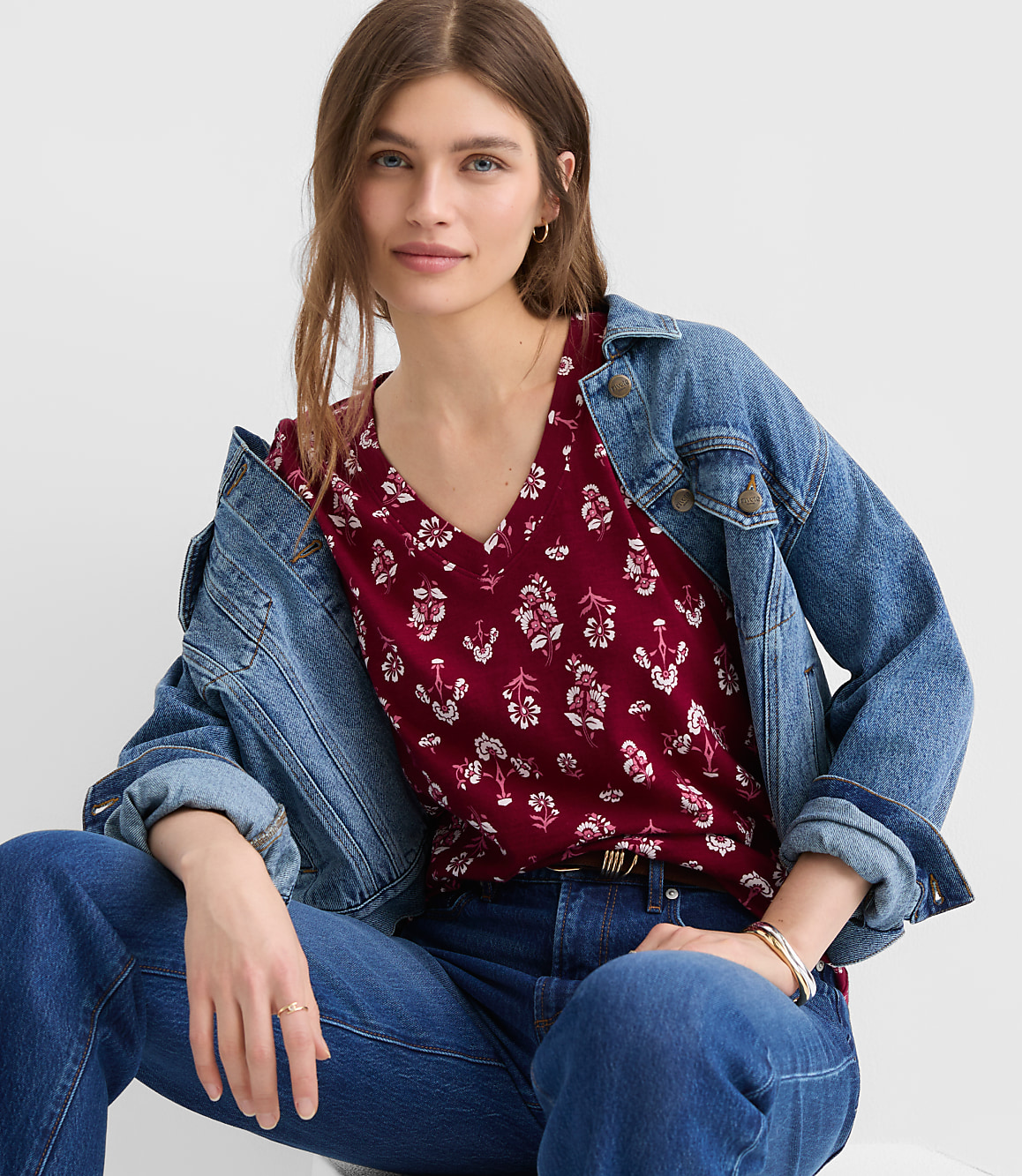 Floral Everyday V-Neck Tee