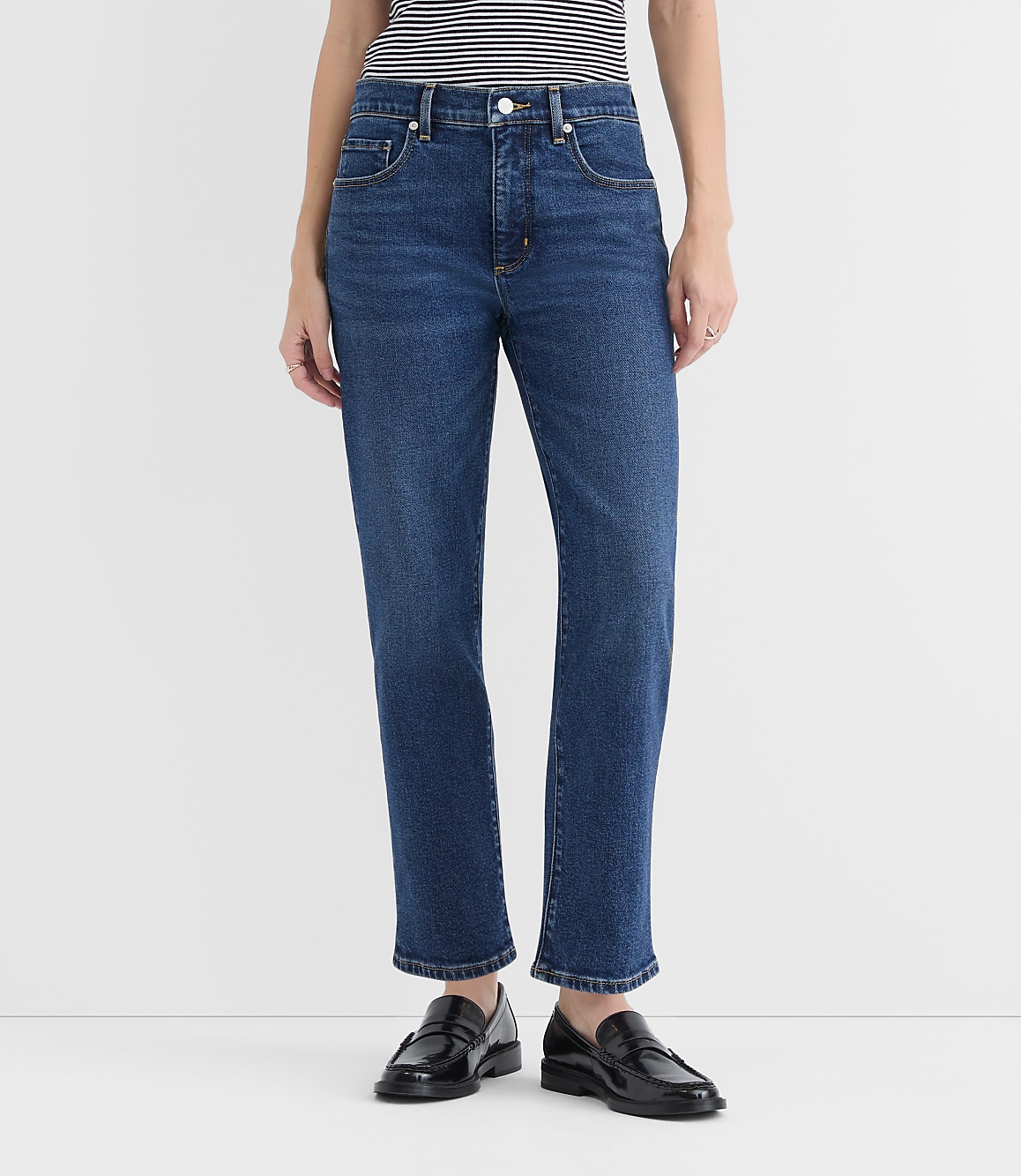 Rivete Mid Rise Slim Jeans in Muse Wash