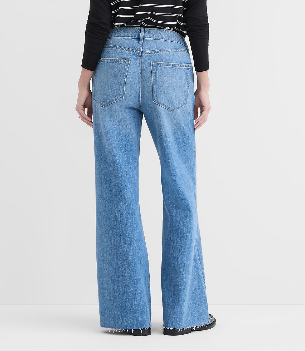 Rivete Curvy Fresh Cut Mid Rise Loose Flare Jeans in Light Wash