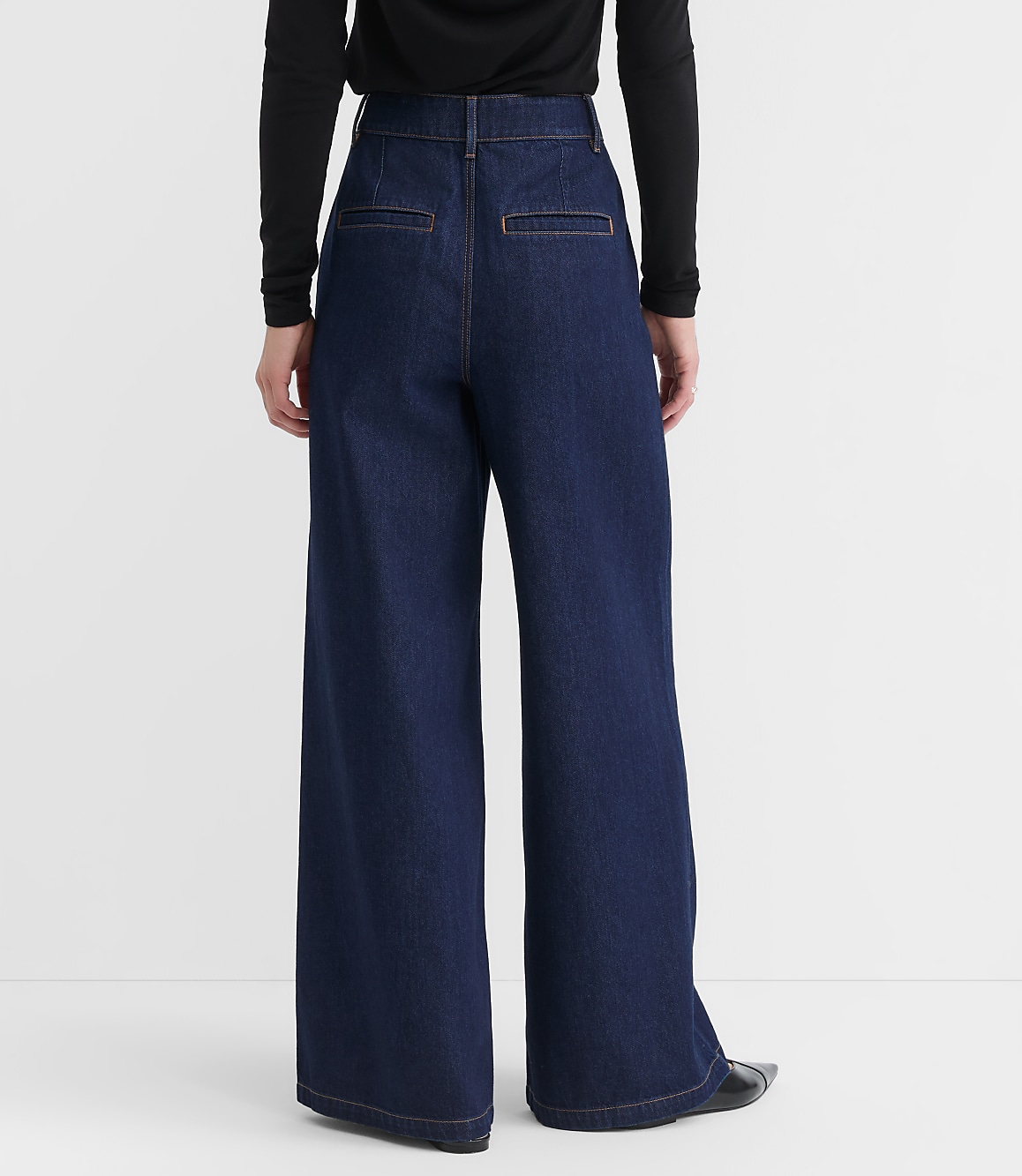 High Rise Trouser Jeans in Dark Rinse