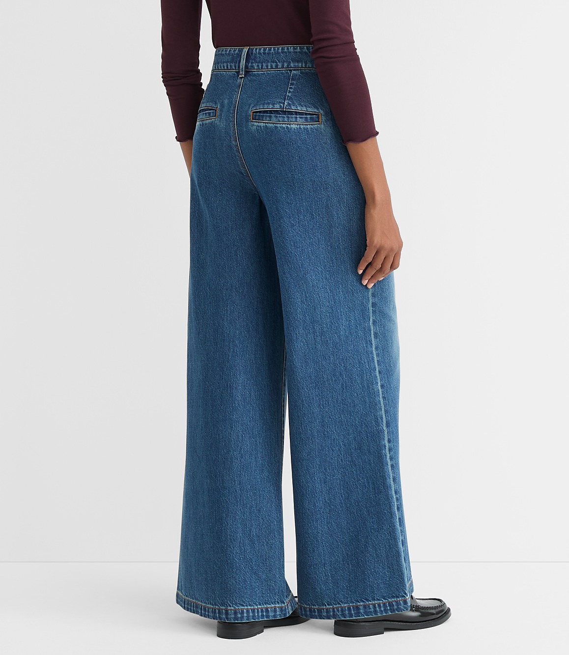 High Rise Trouser Jeans in Vintage Mid Wash
