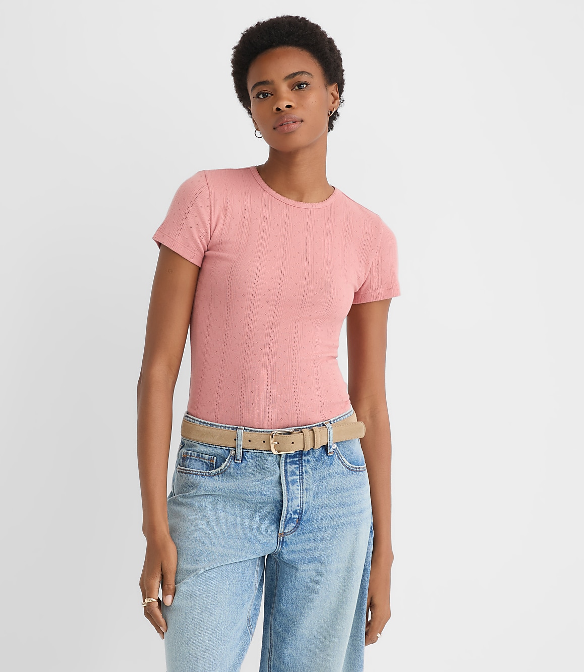 Pointelle Baby Tee
