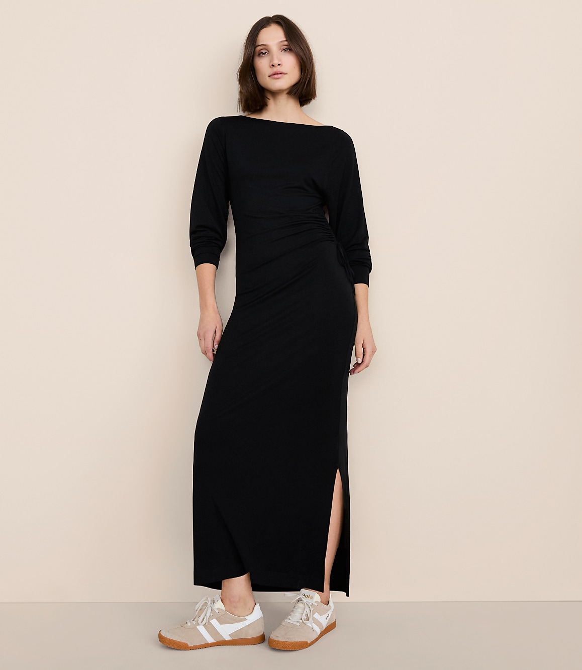 Lou & Grey Brushed Jersey Cinched Maxi Dress