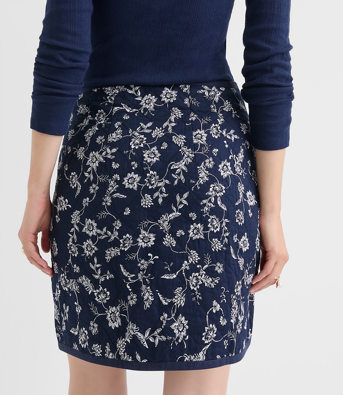 Floral Quilted Mini Skirt