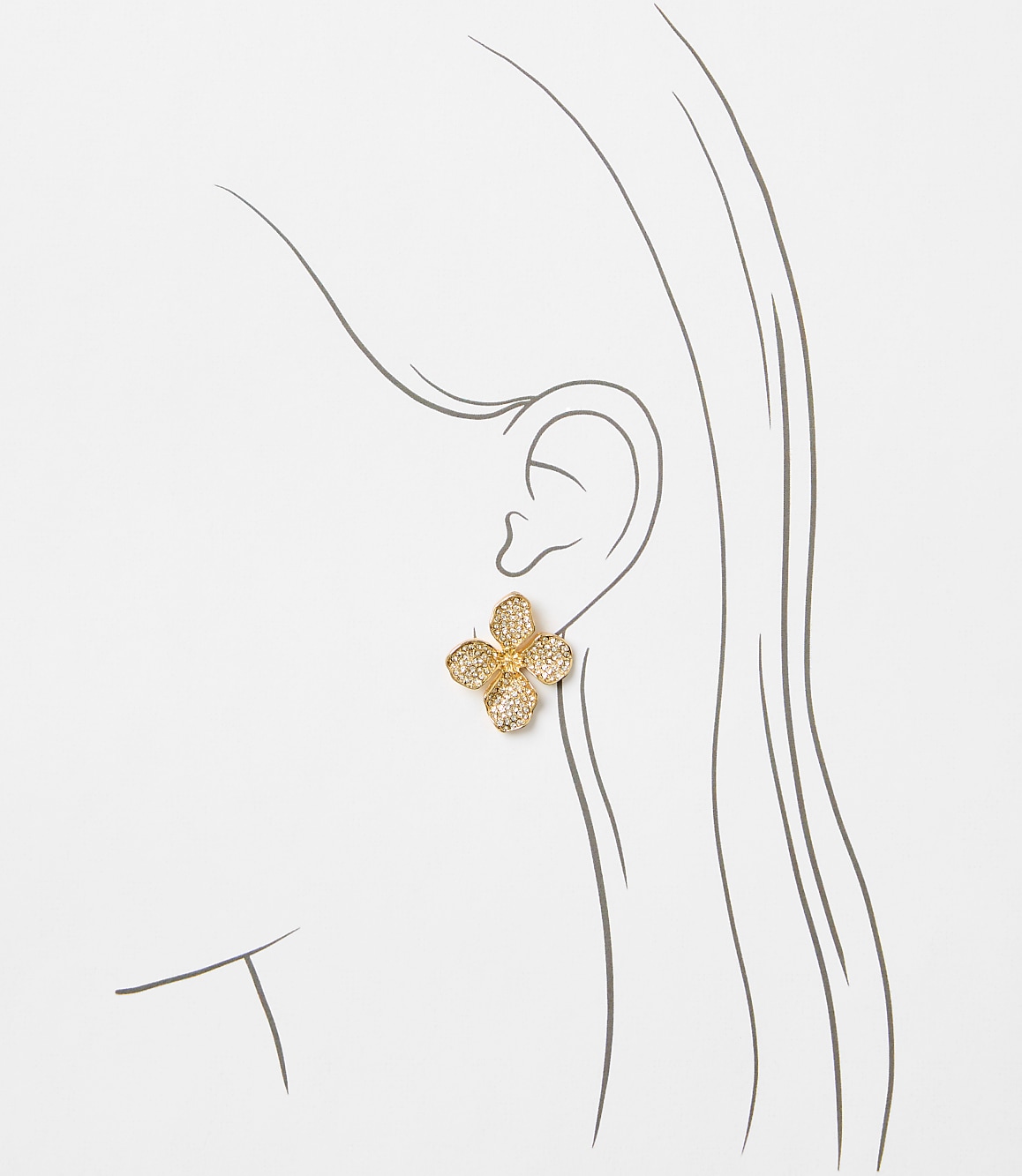Floral Pave Oversized Stud Earrings