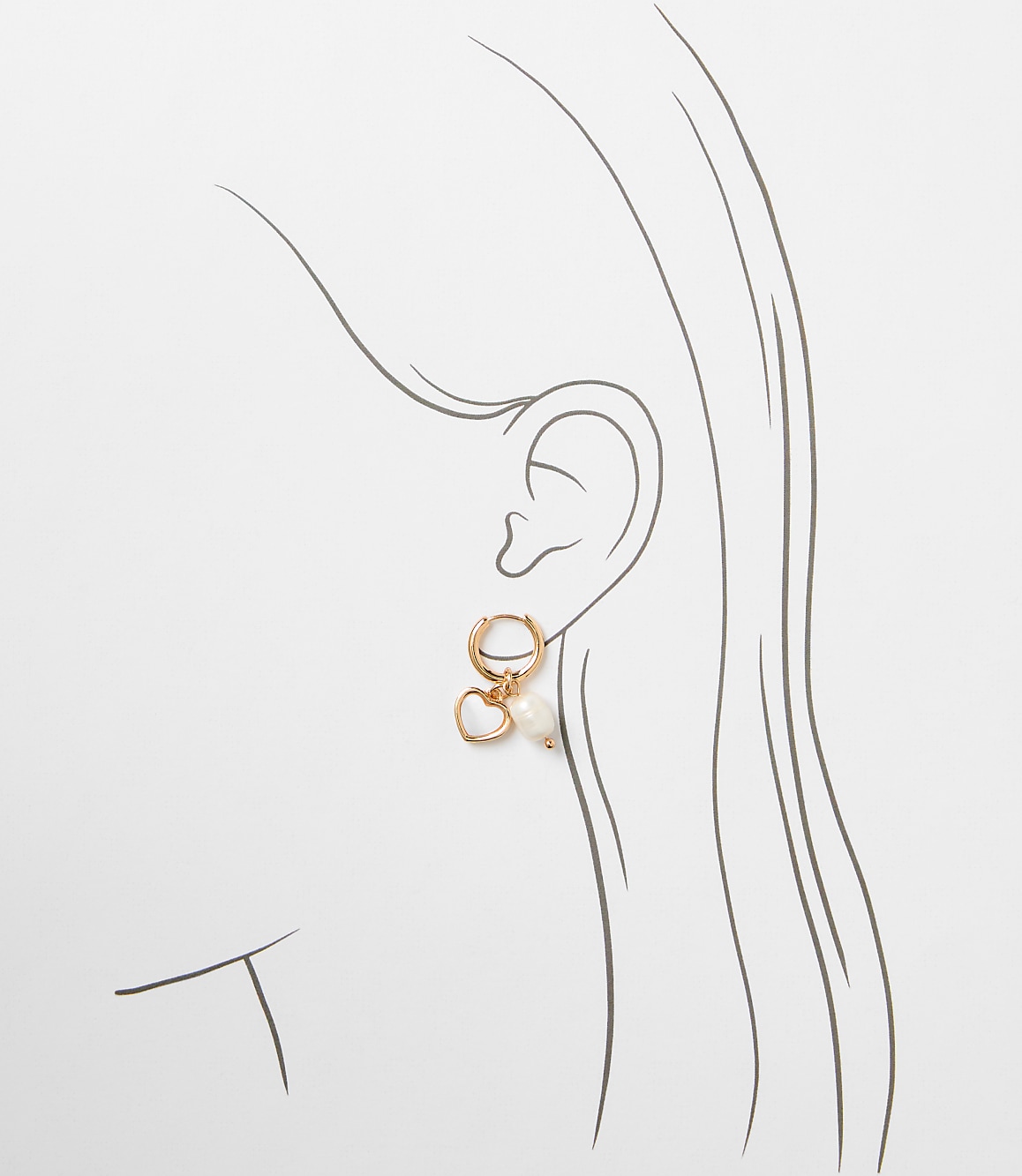 Pearlized Heart Cluster Hoop Earrings