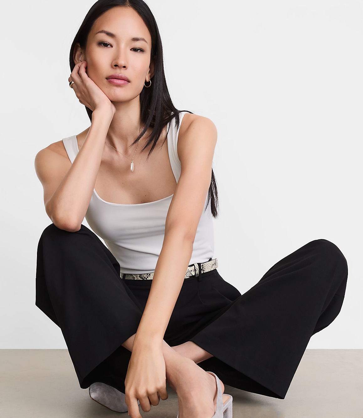 LOFT Versa 360 Knit Square Neck Tank Top