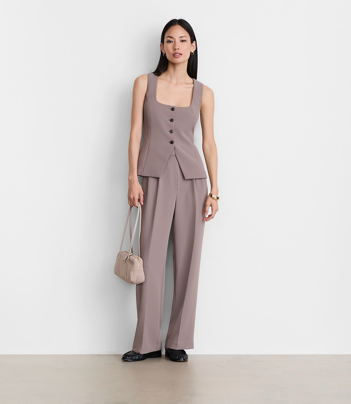 LOFT Versa Crepe Drape Tank Vest