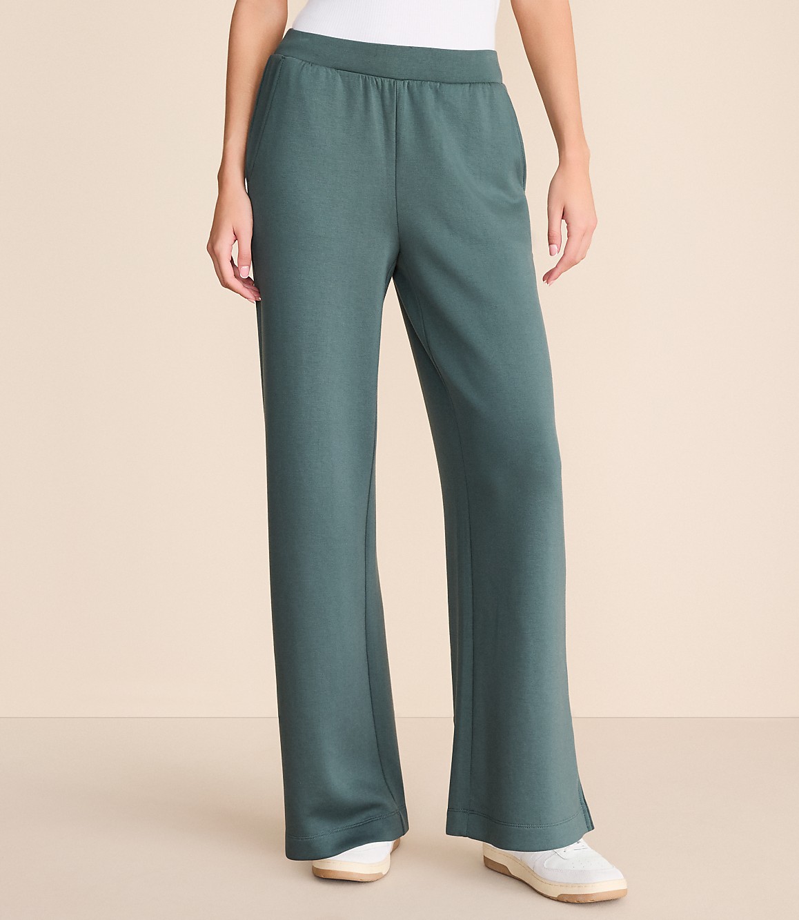Petite Lou & Grey Scubasoft Side Slit Straight Leg Pants