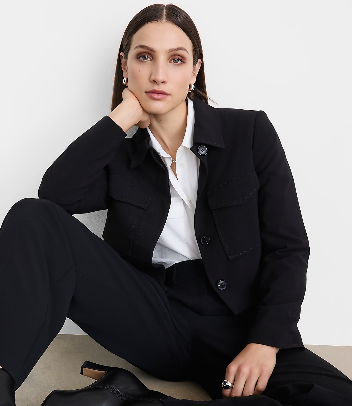 LOFT Versa Seasonless Stretch Patch Pocket Jacket