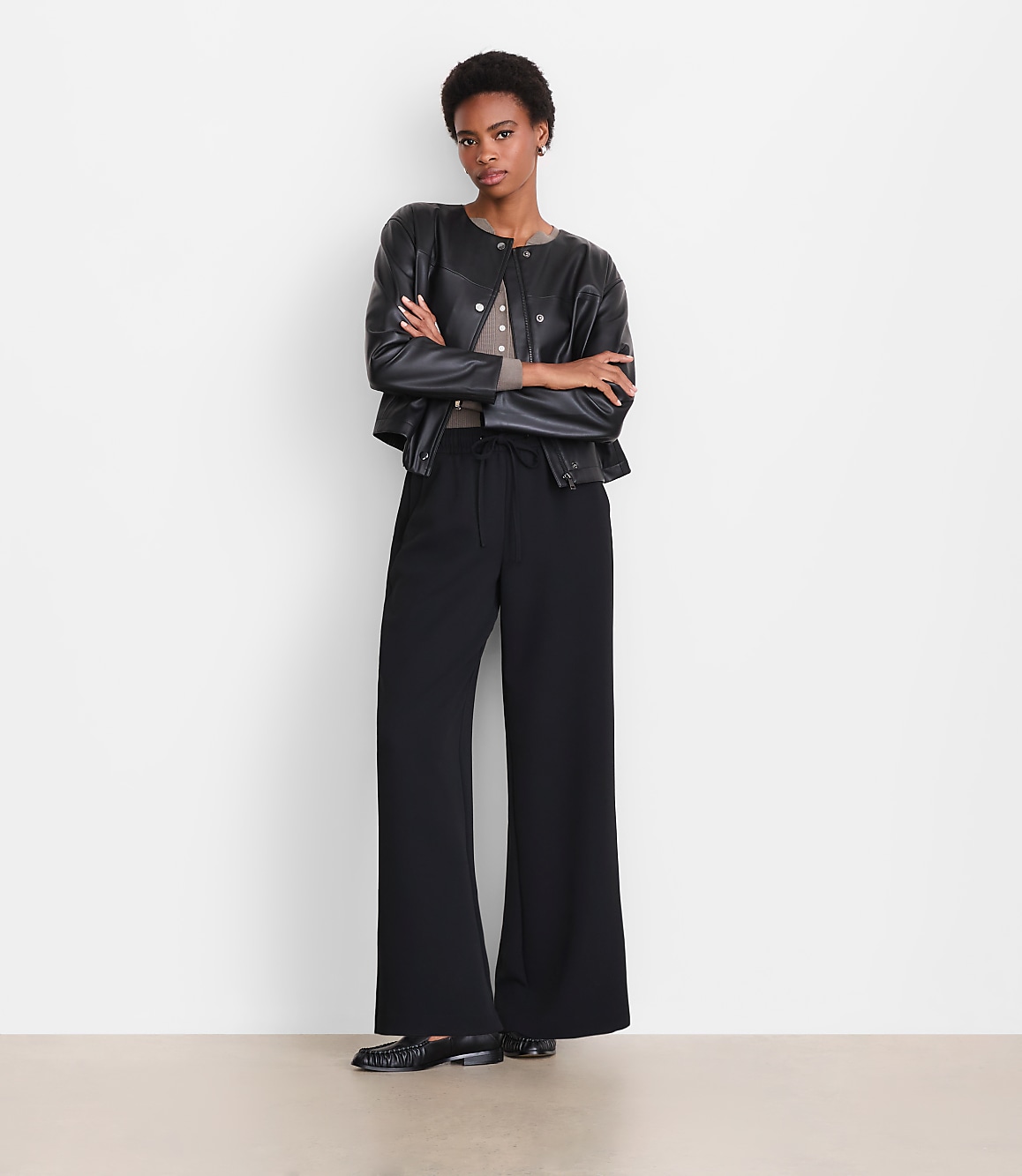LOFT Versa Crepe Drape Drawstring Pants