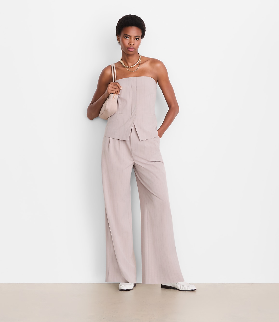 LOFT Versa Seasonless Stretch Strapless Pocket Top in Stripe