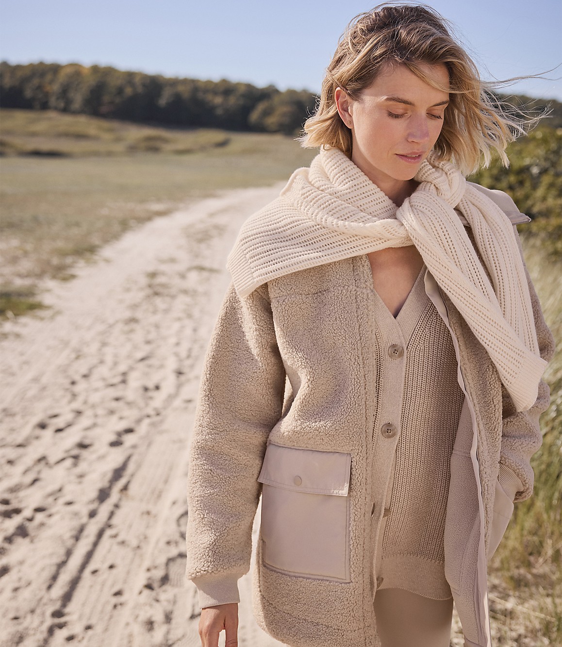 Haven Well Within Organic Cotton Shaker Stitch Heathered Cardigan