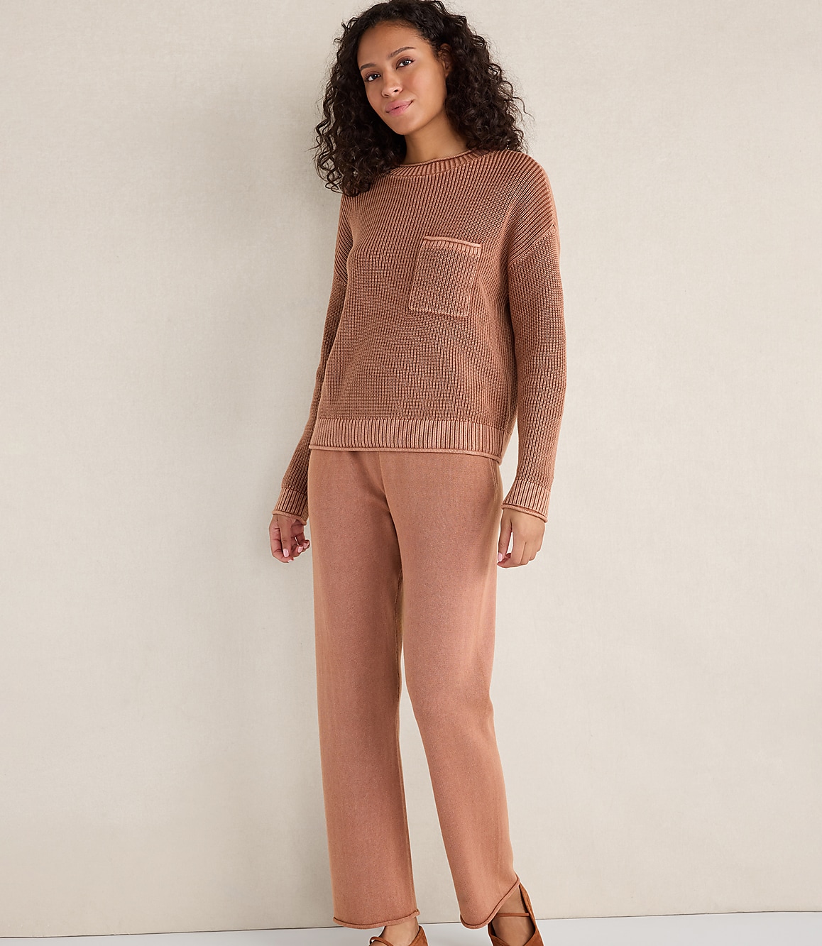 Haven Well Within Cotton Shaker Stitch Pocket Crewneck