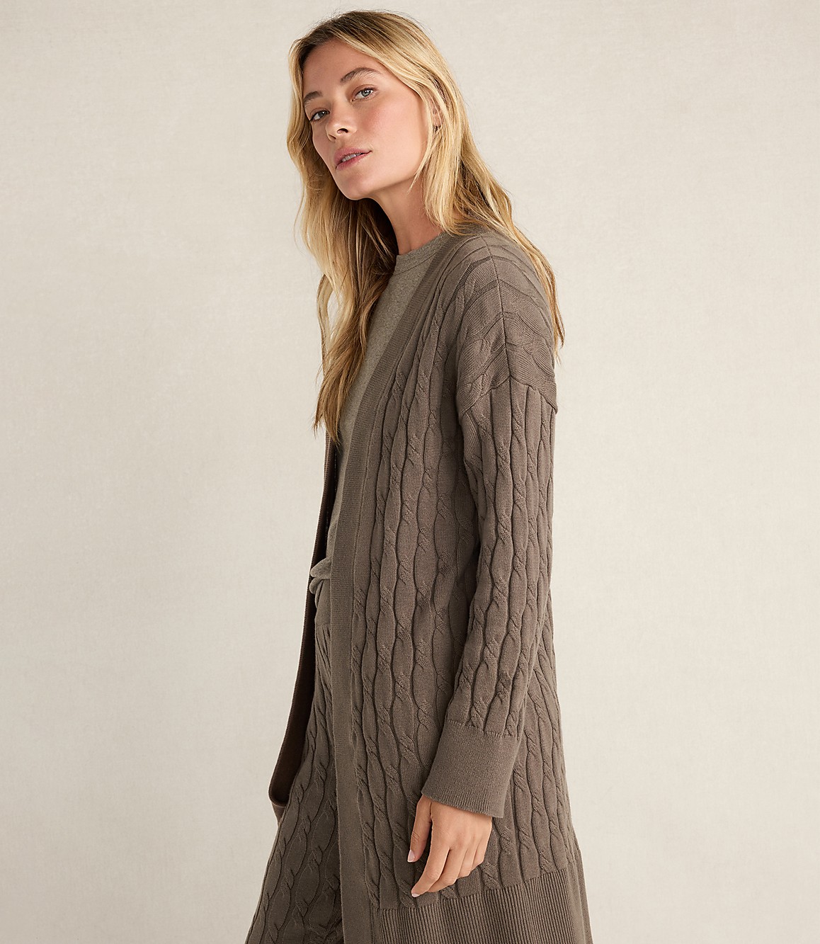 Haven Well Within Organic Cotton Cashmere Cable Cardigan