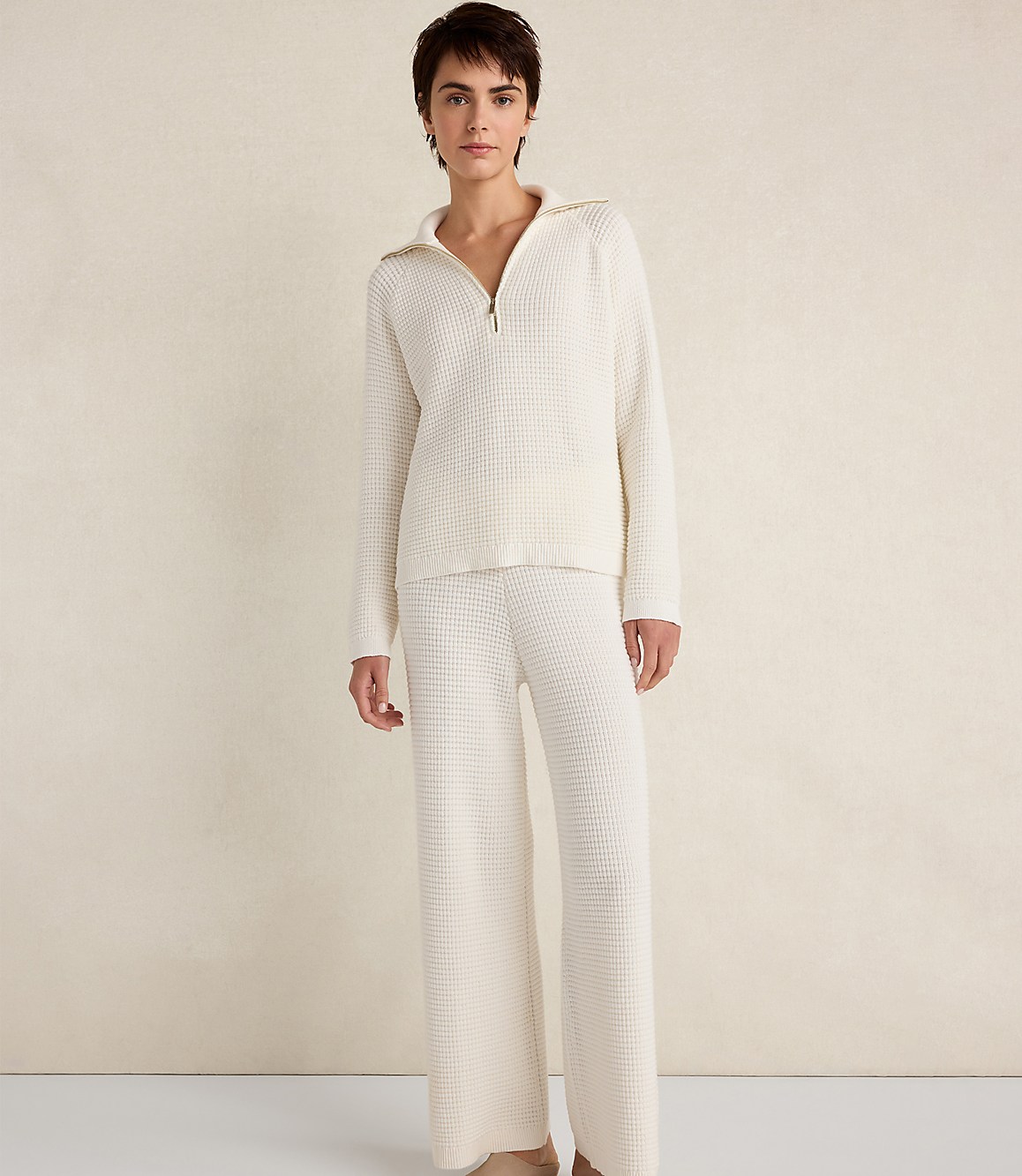 Haven Well Within Organic Cotton Cashmere Waffle Wide Leg Pants