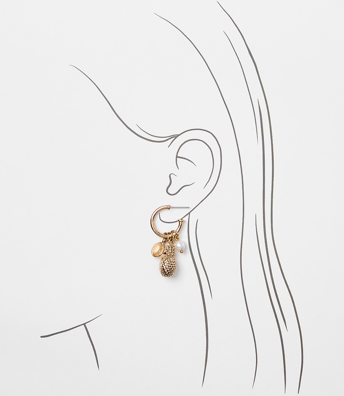 Pineapple Cluster Hoop Earrings