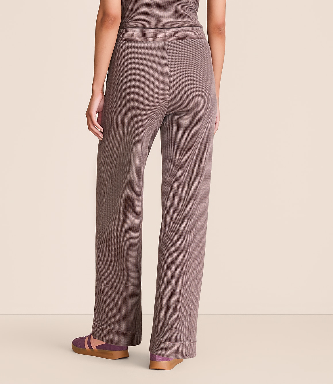 Lou & Grey Garment Dyed Waffle Wide Leg Pants