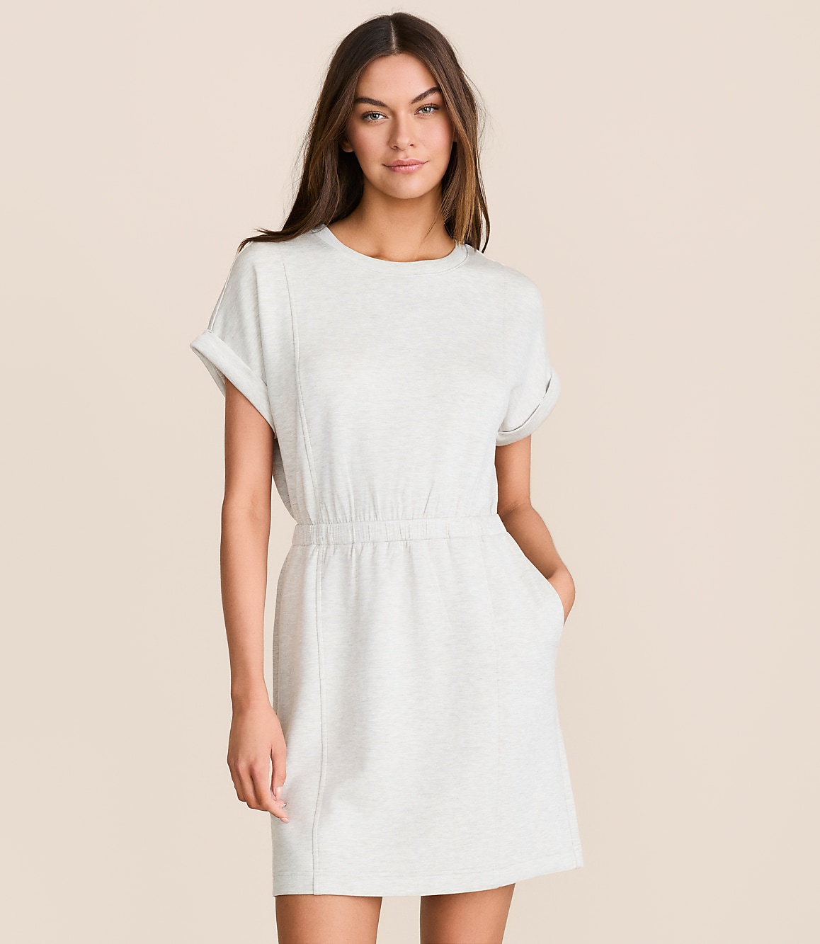 Lou & Grey Heathered Scubasoft Mini Pocket Dress
