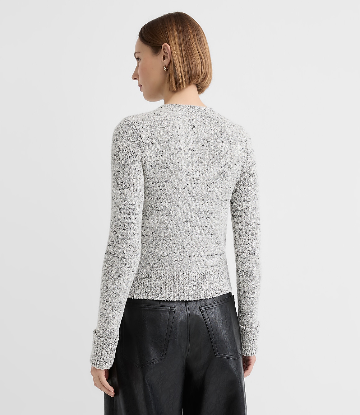 Petite Boucle Cuffed Double Breasted Cardigan