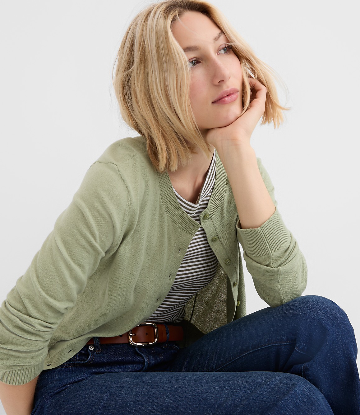 Modern Crew Neck Cardigan