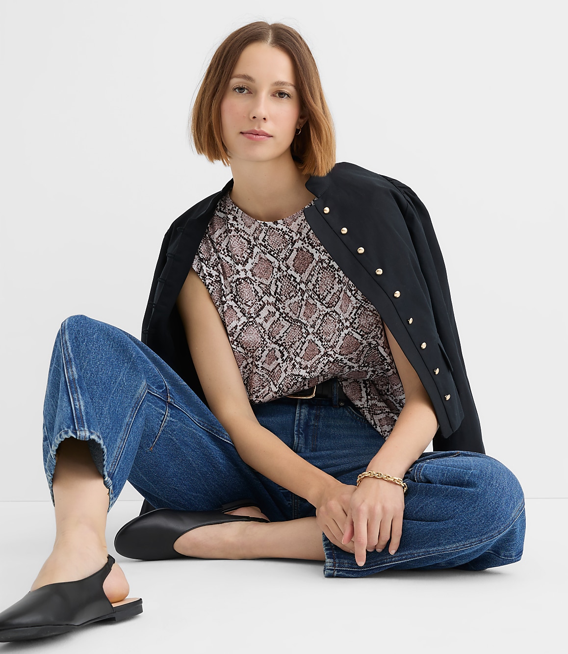 Snake Print Modern Wedge Tee