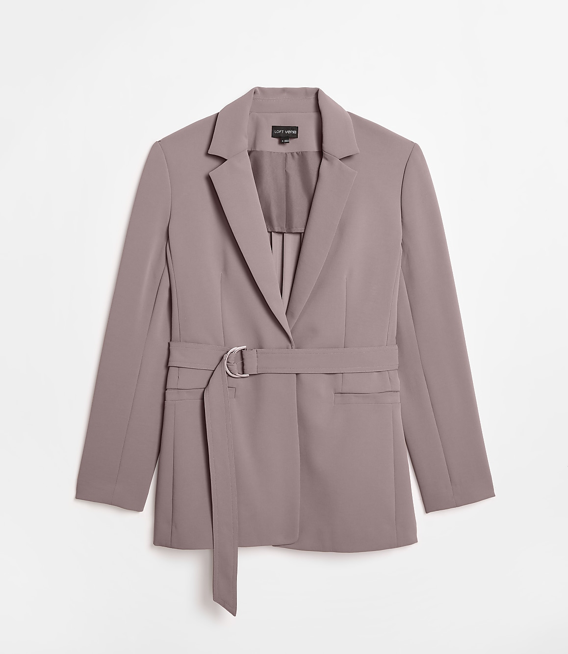 LOFT Versa Crepe Drape Back Pleated Belted Blazer