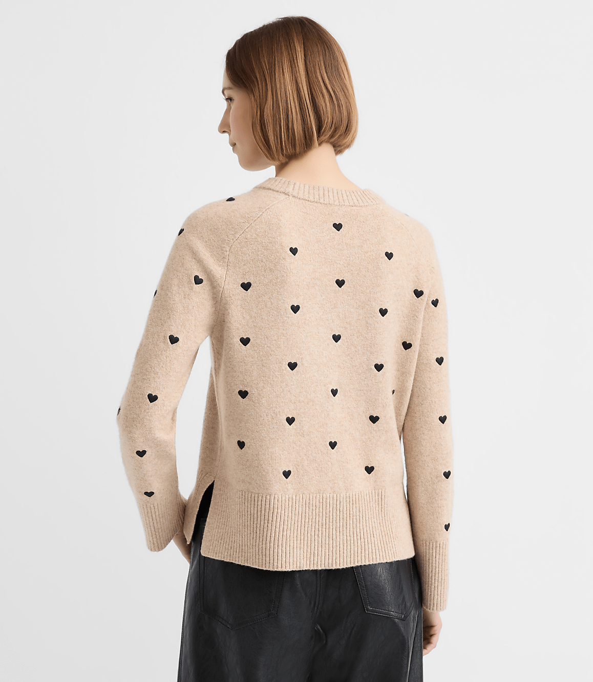 Petite Mini Heart Embroidered Sweater