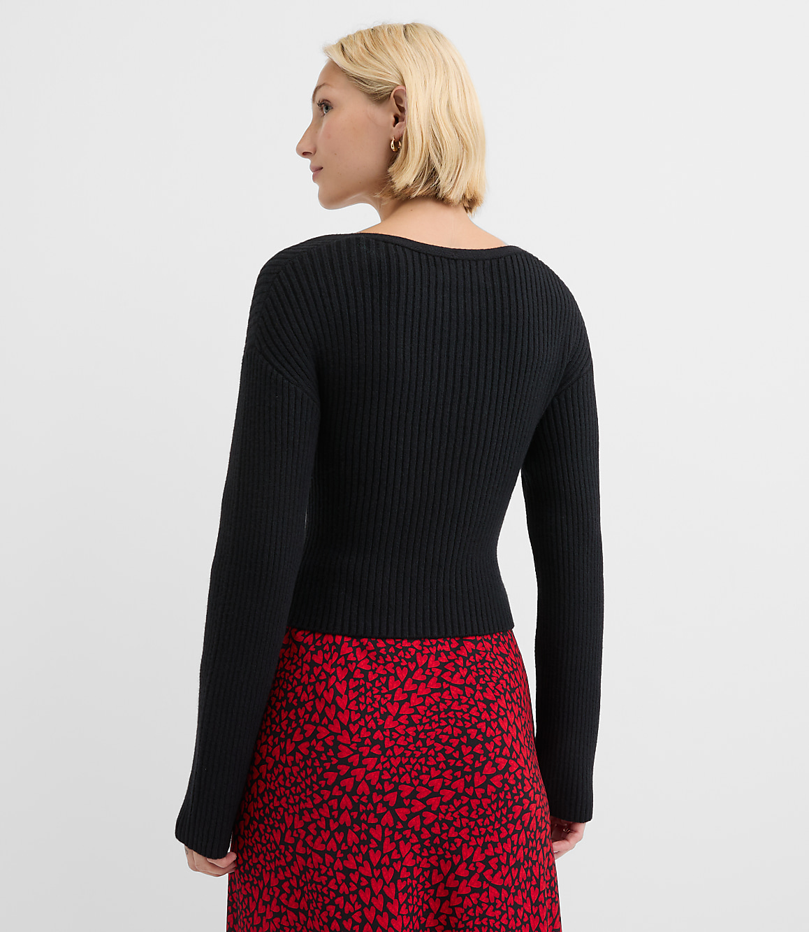 Petite Ribbed Crossover Sweater