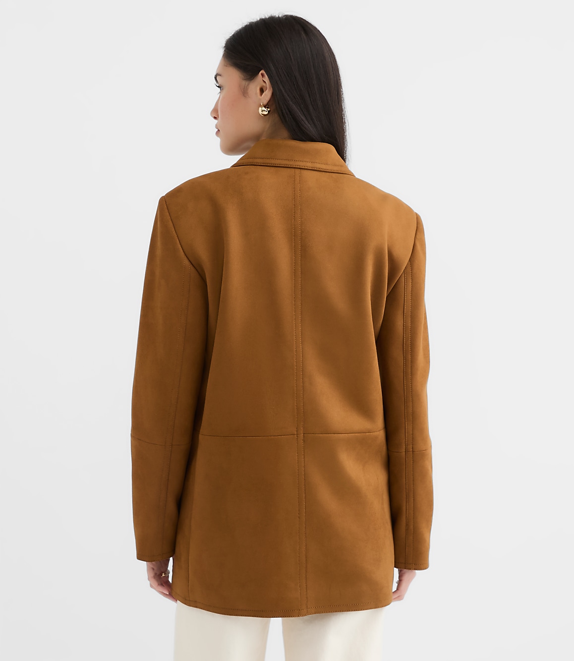Faux Suede Oversized Blazer
