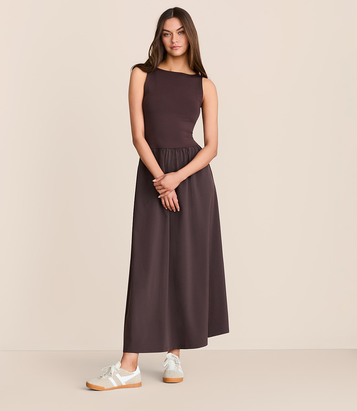 Lou & Grey Wanderweave Mixed Media Maxi Pocket Dress