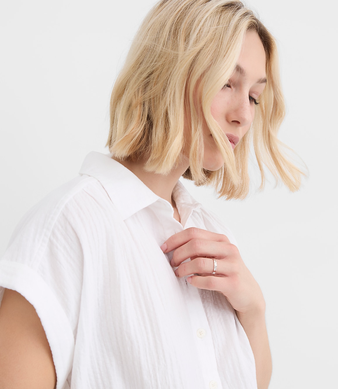 Petite Crinkle Dolman Shirt