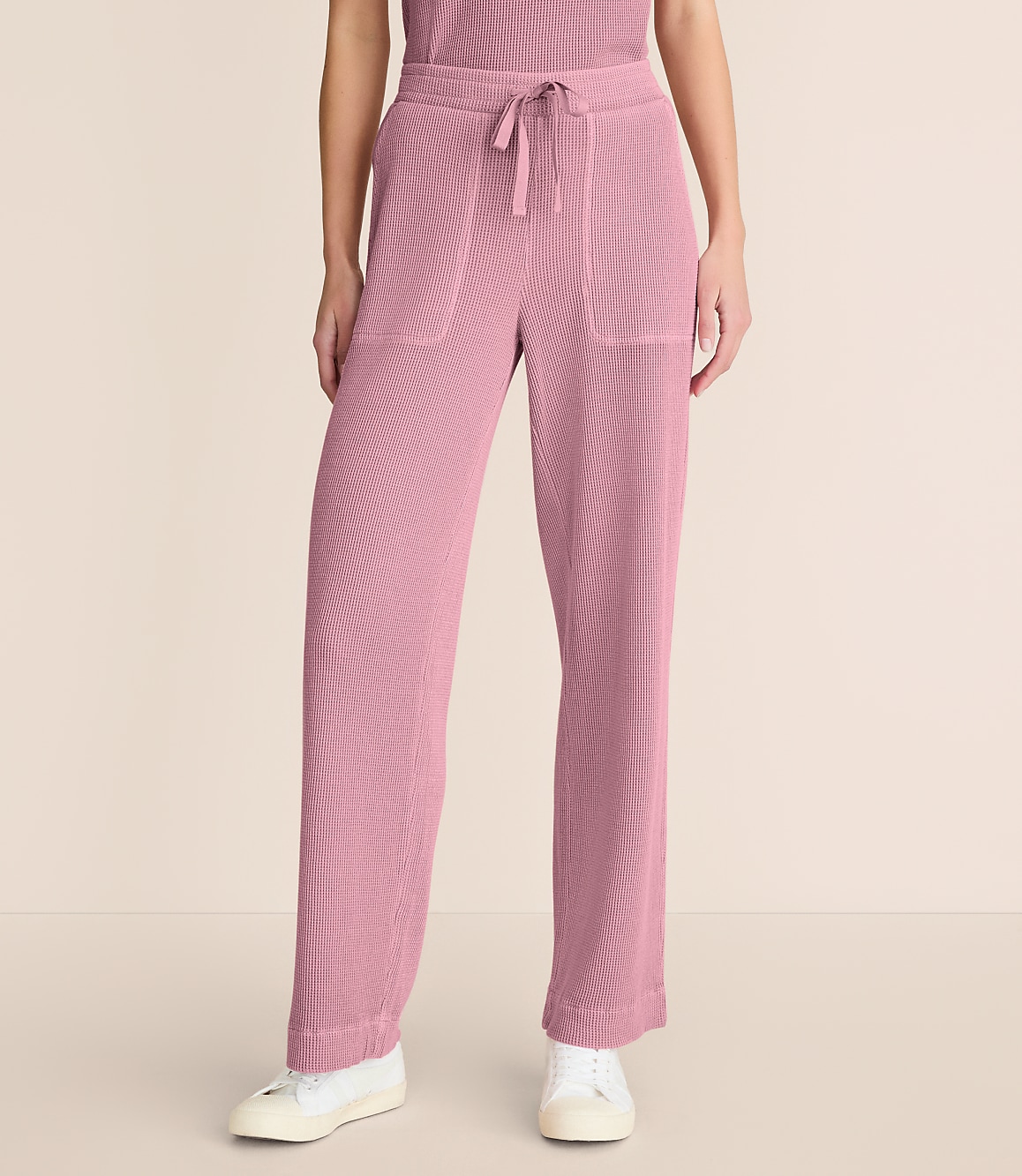Lou & Grey Garment Dyed Waffle Wide Leg Pants