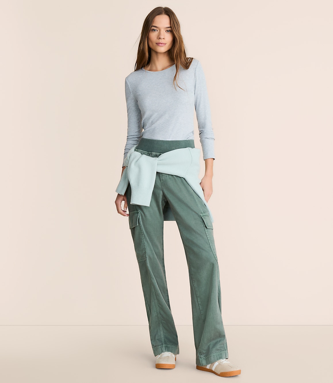 Lou & Grey Washed Twill Straight Leg Cargo Pants