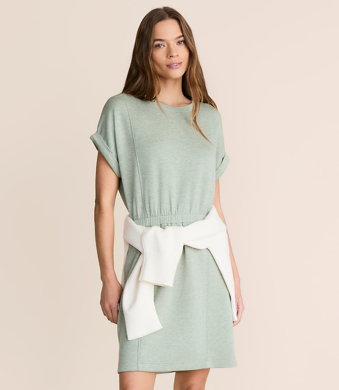 Lou & Grey Heathered Scubasoft Mini Pocket Dress