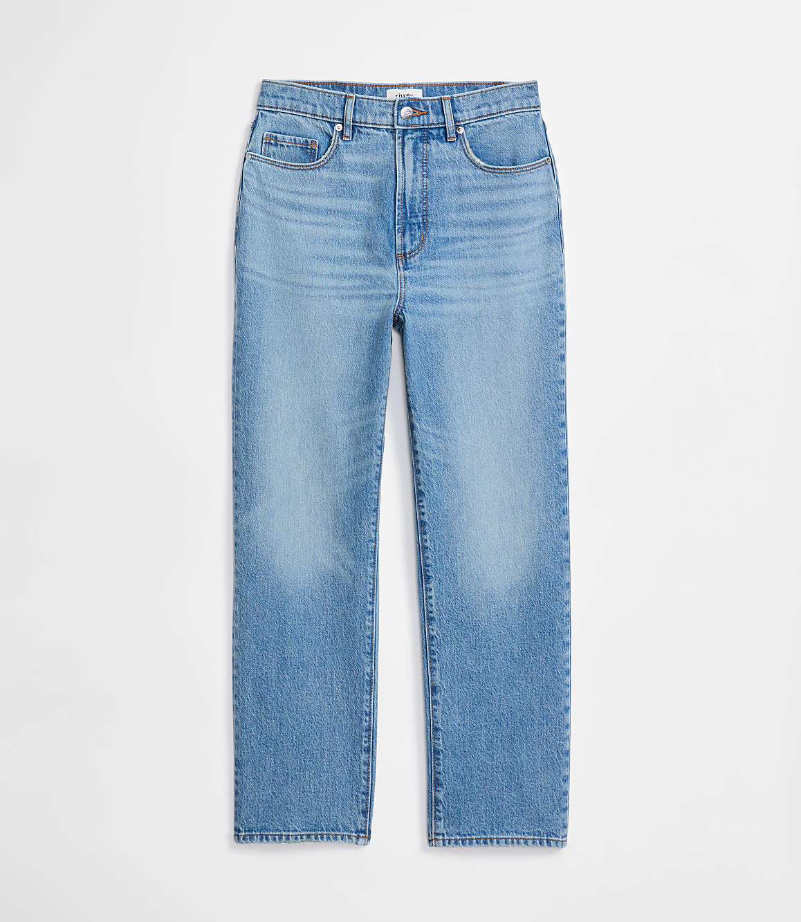 Rivete High Rise Straight Jeans in Aura Wash