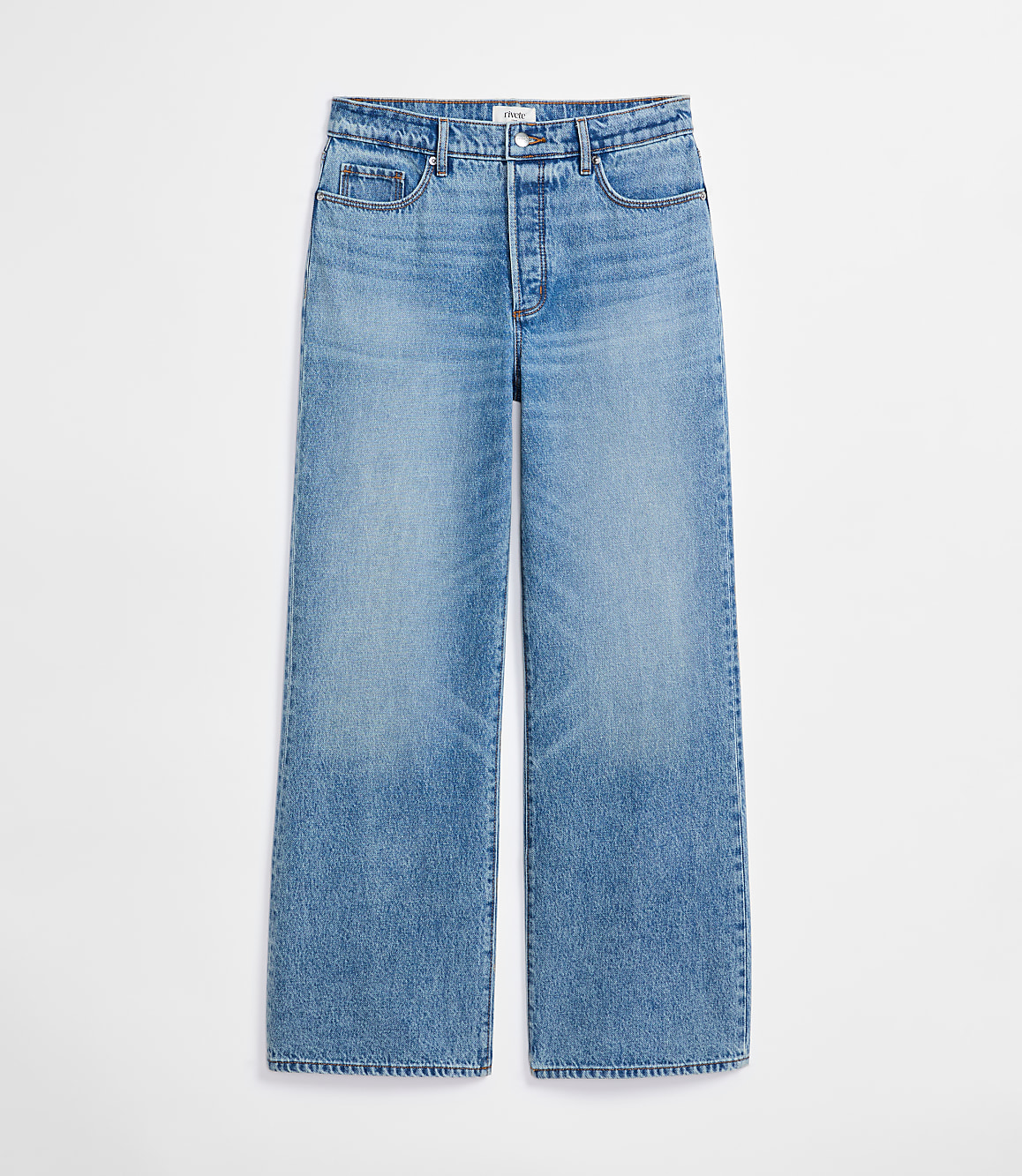 Rivete High Rise Wide Leg Jeans in Light Wash