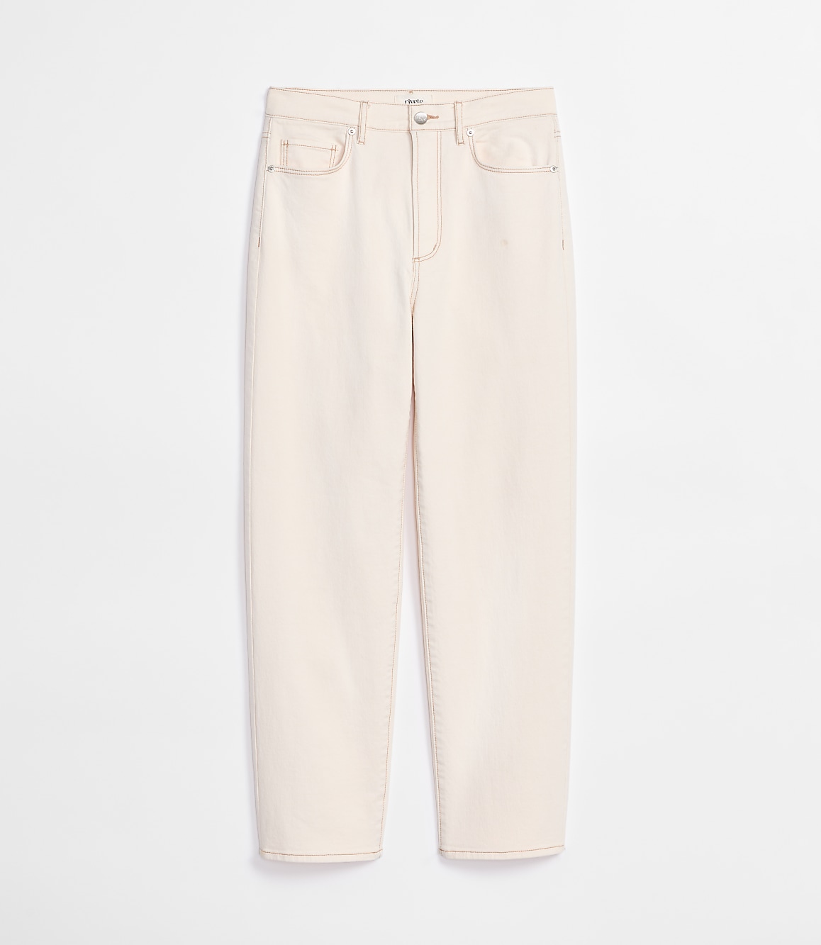 Rivete Curvy High Rise Straight Jeans in Ivory