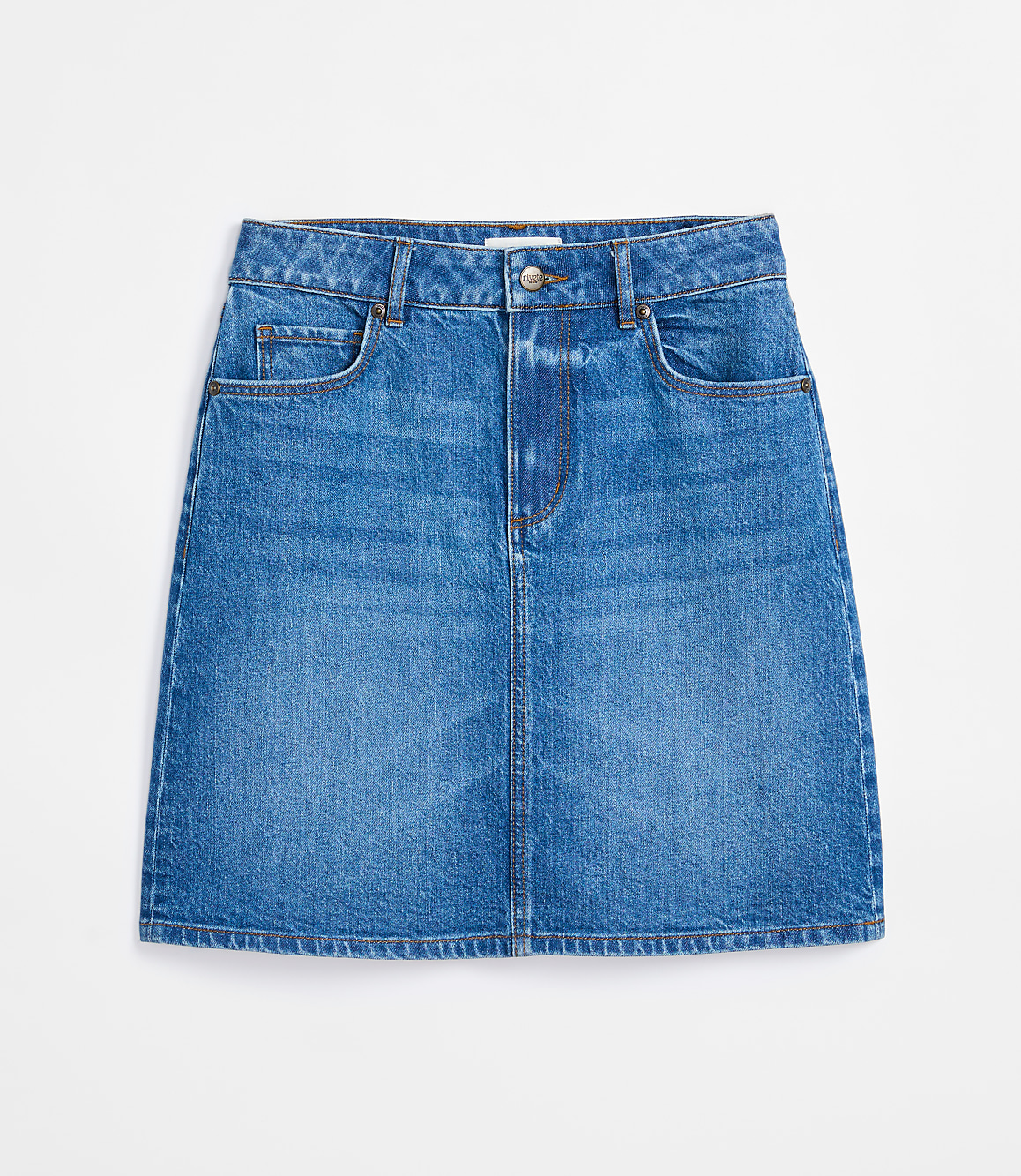 Rivete Denim Skirt in Vintage Mid Wash