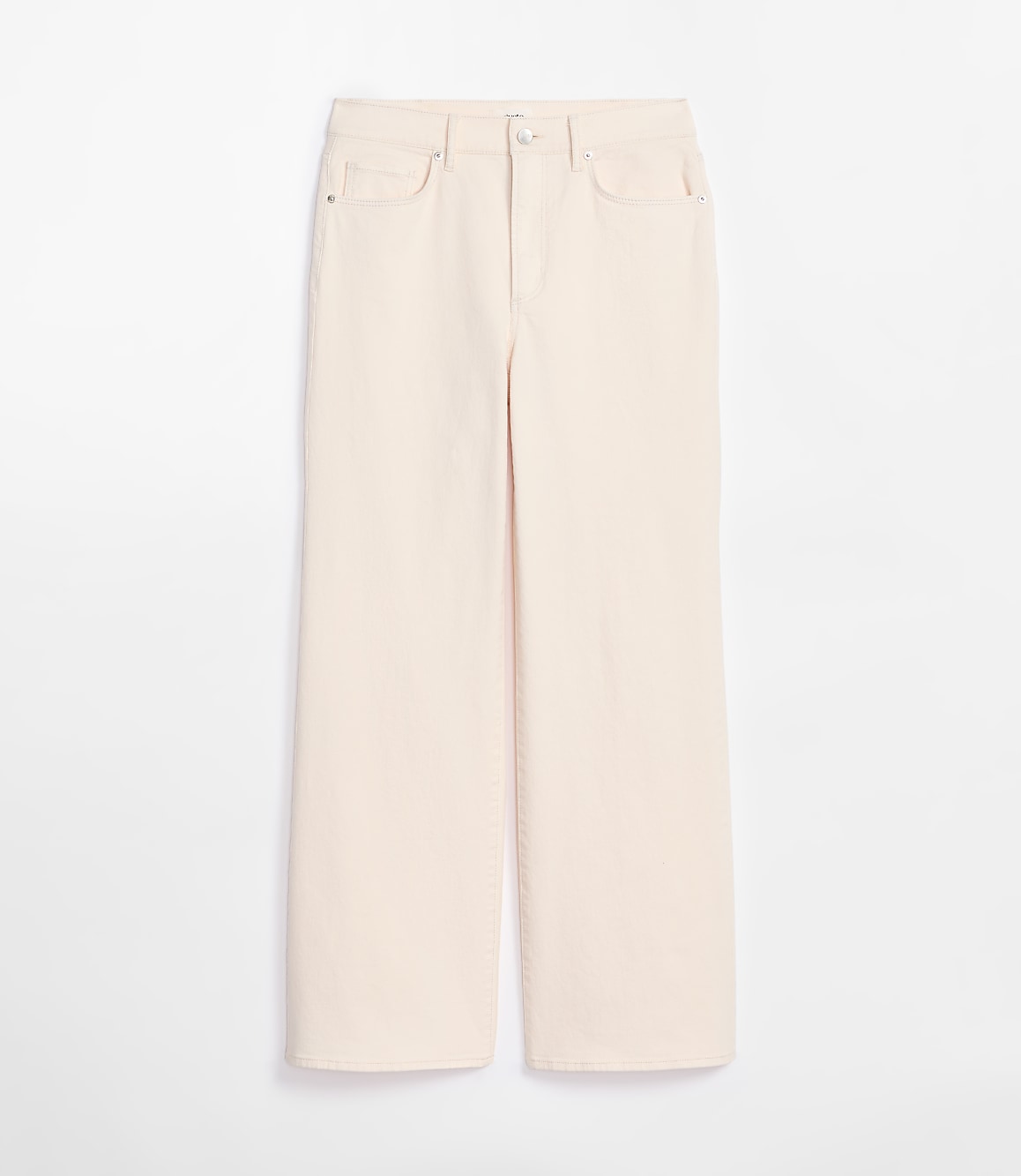 Rivete Curvy High Rise Wide Leg Jeans in Ivory