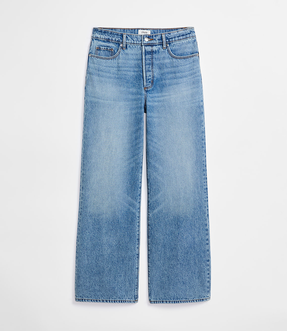 Rivete Curvy High Rise Wide Leg Jeans in Light Wash
