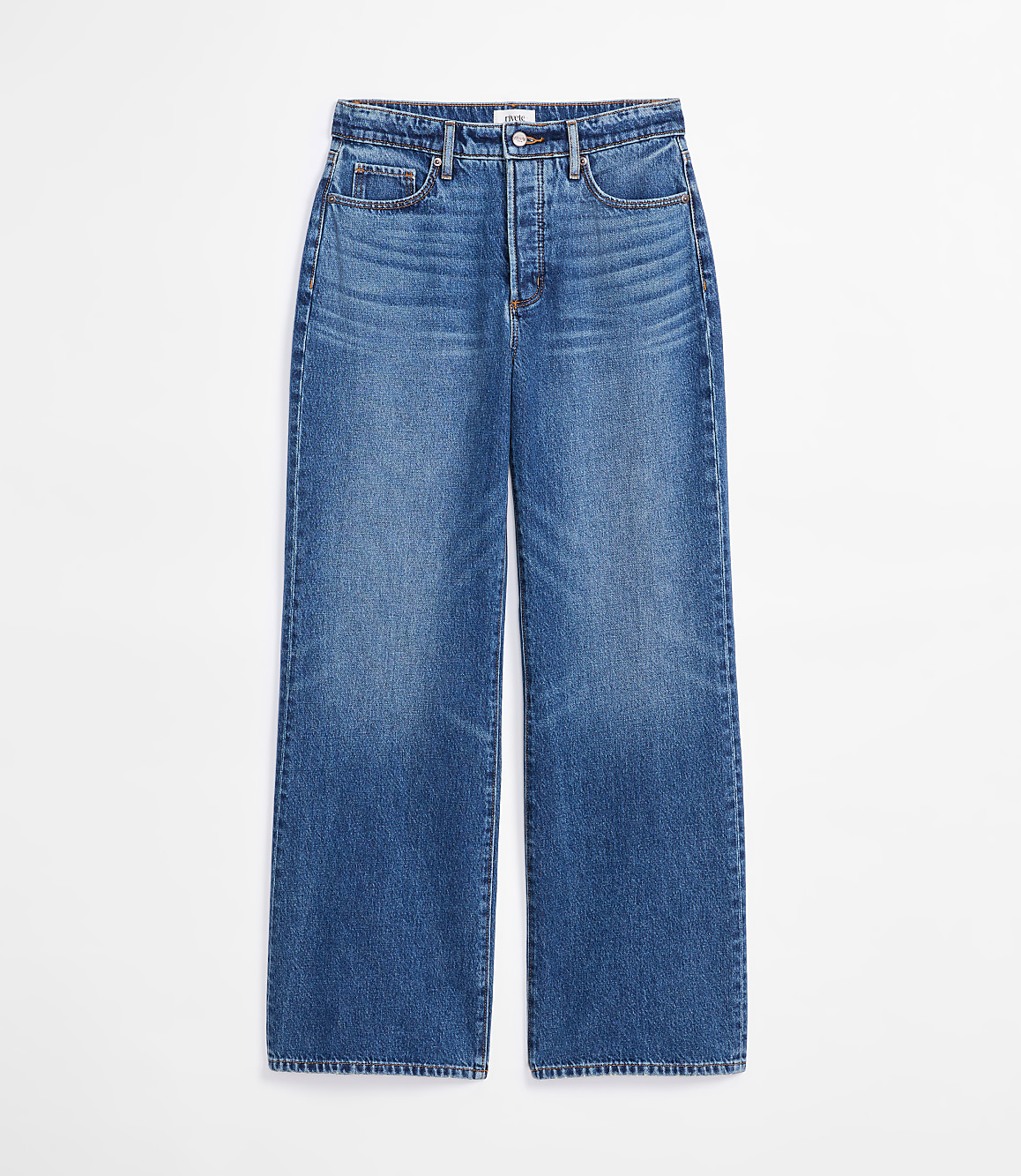Rivete High Rise Wide Leg Jeans in Echo Wash
