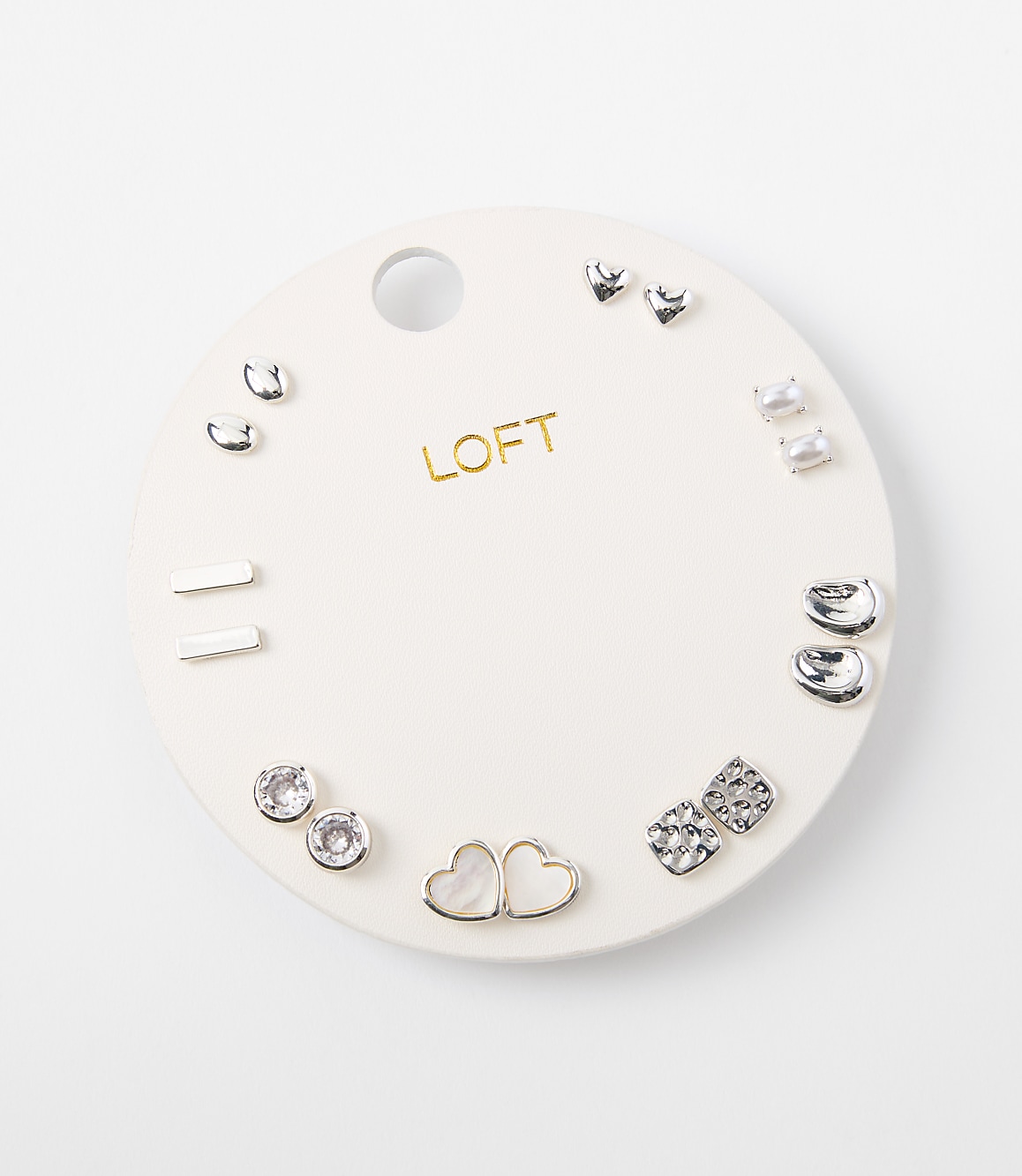 Mother Of Pearl Heart Stud Earring Set