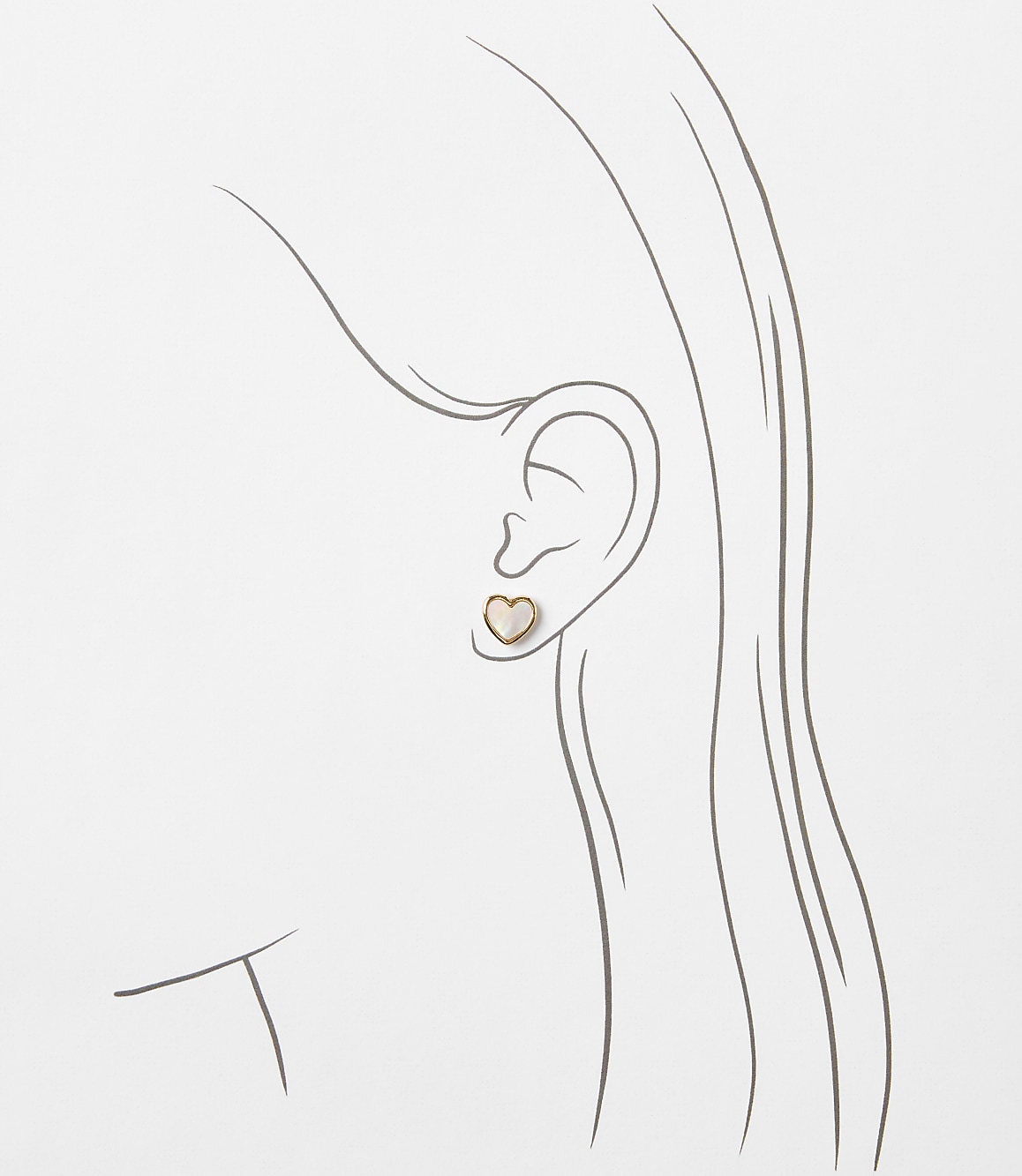 Mother Of Pearl Heart Stud Earring Set