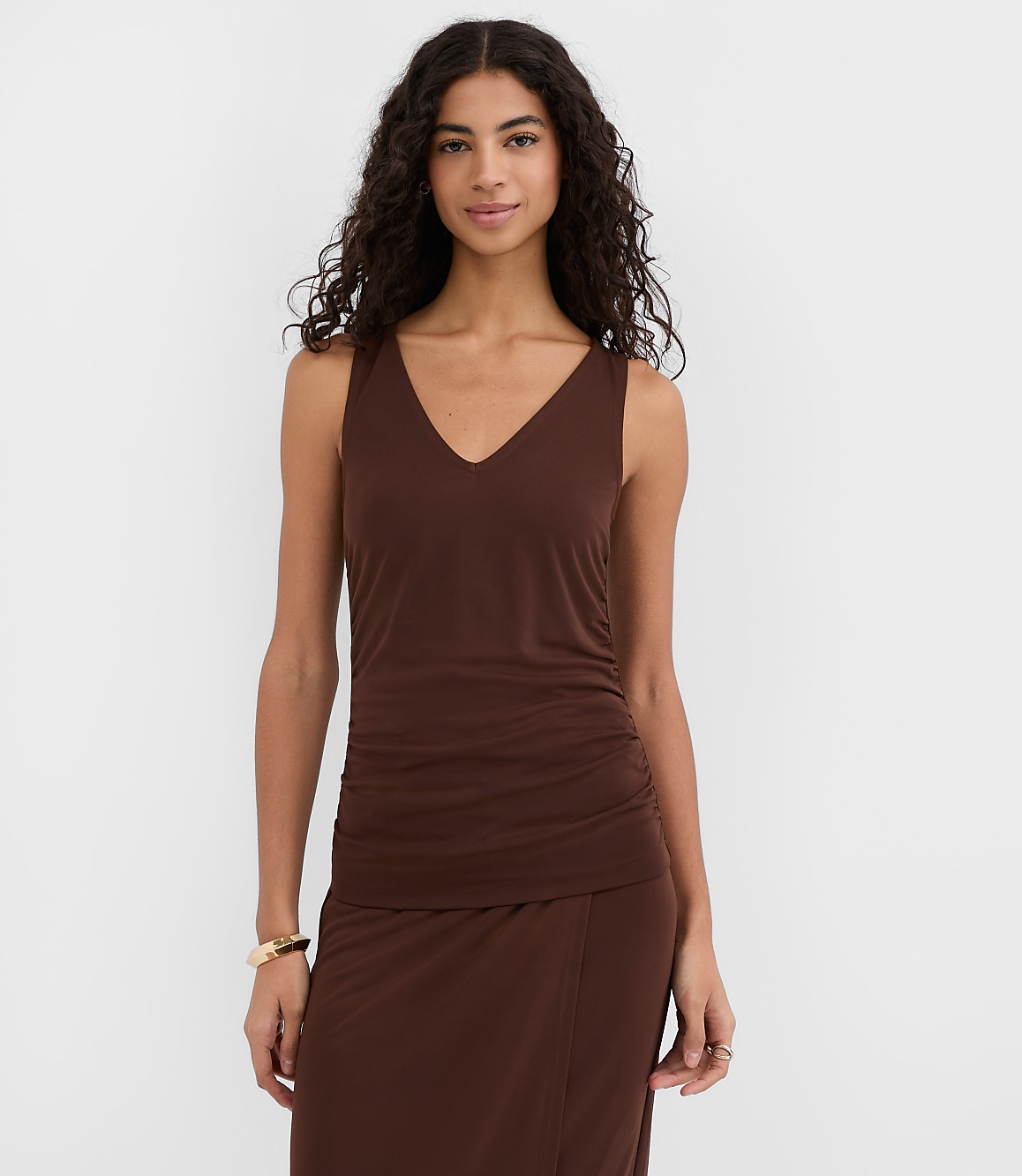 Ruched V-Neck Top