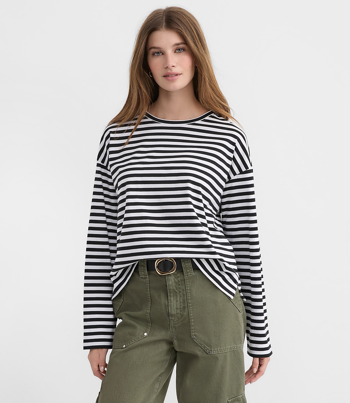 Striped Long Sleeve Modern Tee
